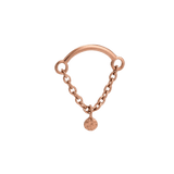 Rolo Bar with Hammered Disc - 14K Gold Threadless/Threaded - piercing - zone.com