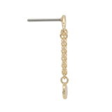 Rolo Bar with Hammered Disc - 14K Gold Threadless/Threaded - piercing - zone.com