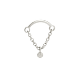Rolo Bar with Hammered Disc - 14K Gold Threadless/Threaded - piercing - zone.com