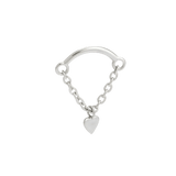 Rolo Bar with Heart - 14K Gold Threadless/Threaded - piercing - zone.com