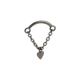 Rolo Bar with Heart - 14K Gold Threadless/Threaded - piercing - zone.com