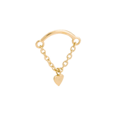 Rolo Bar with Heart - 14K Gold Threadless/Threaded - piercing - zone.com
