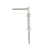 Rolo Bar with Lightning - 14K Gold Threadless/Threaded - piercing - zone.com