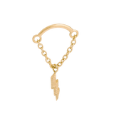 Rolo Bar with Lightning - 14K Gold Threadless/Threaded - piercing - zone.com
