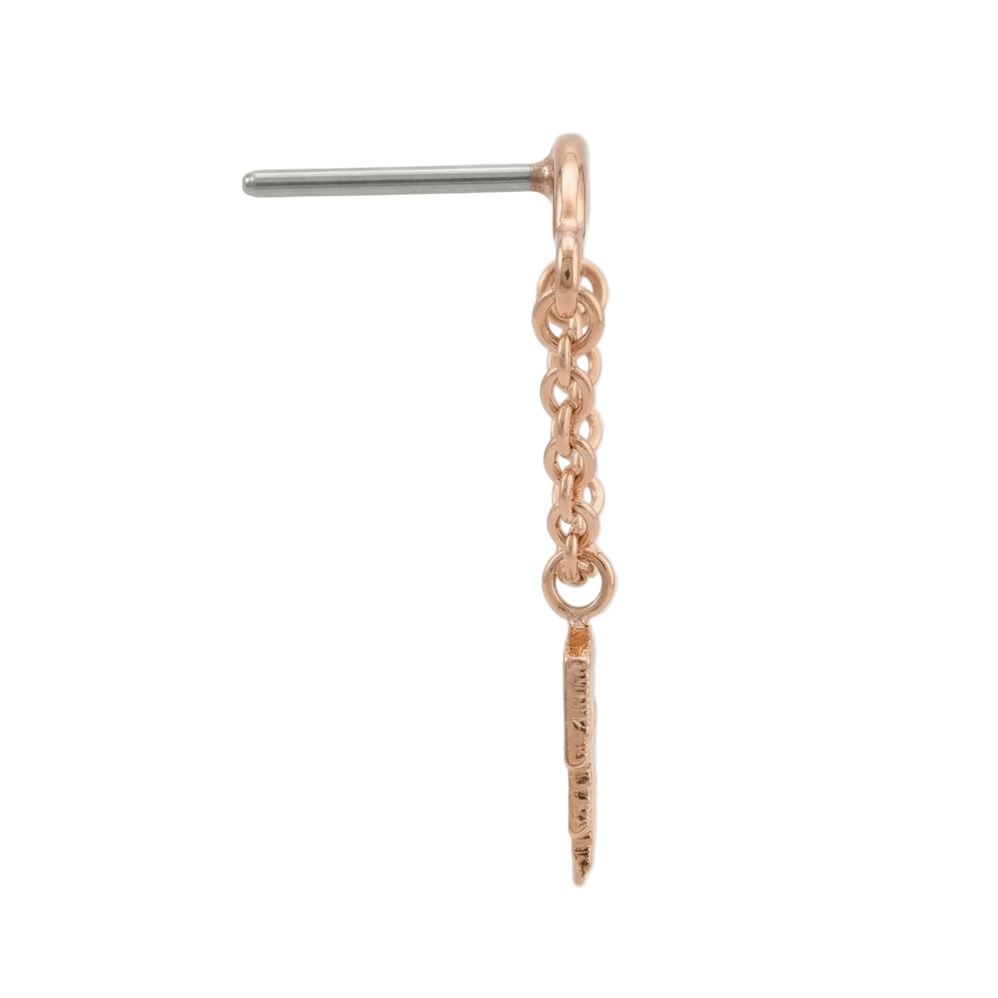 Rolo Bar with Lightning - 14K Gold Threadless/Threaded - piercing - zone.com