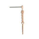 Rolo Bar with Lightning - 14K Gold Threadless/Threaded - piercing - zone.com