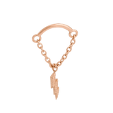 Rolo Bar with Lightning - 14K Gold Threadless/Threaded - piercing - zone.com