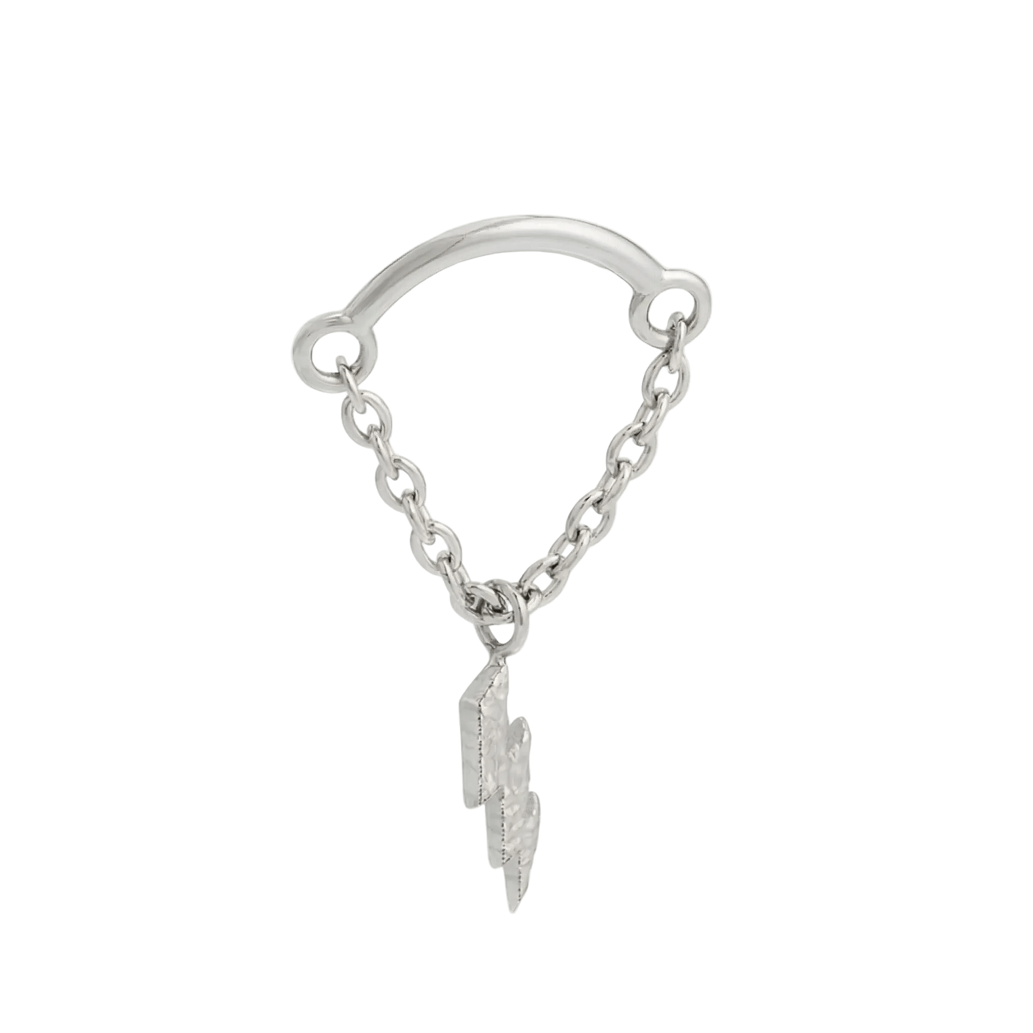 Rolo Bar with Lightning - 14K Gold Threadless/Threaded - piercing - zone.com