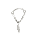 Rolo Bar with Lightning - 14K Gold Threadless/Threaded - piercing - zone.com