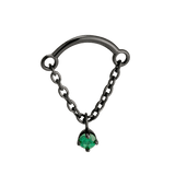 Rolo Bar with Prong Gem - 14K Gold Threadless/Threaded - piercing - zone.com
