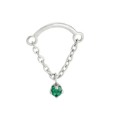 Rolo Bar with Prong Gem - 14K Gold Threadless/Threaded - piercing - zone.com