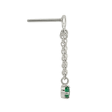 Rolo Bar with Prong Gem - 14K Gold Threadless/Threaded - piercing - zone.com