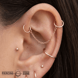 Rolo Chain – 14K Gold Piercing Chain - piercing - zone.com