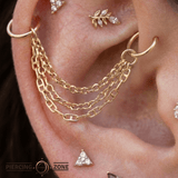 Rolo + Razor + Mariner Stacked Chain – 14K Gold Triple Chain - piercing - zone.com