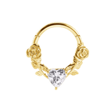 Romance Clicker with Heart Gem – 14K & 18K Gold - piercing - zone.com