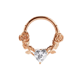 Romance Clicker with Heart Gem – 14K & 18K Gold