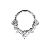 Romance Clicker with Heart Gem – 14K & 18K Gold