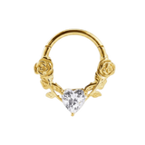 Romance Clicker with Heart Gem – 14K & 18K Gold