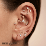 Romance Seamless Ring – 14K Gold Heart - Cut Gem Ring - piercing - zone.com