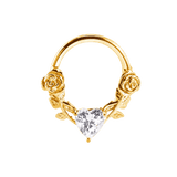 Romance Seamless Ring – 14K Gold Heart-Cut Gem Ring - piercing-zone.com