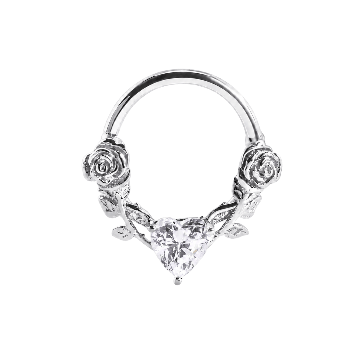 Romance Seamless Ring – 14K Gold Heart-Cut Gem Ring - piercing-zone.com