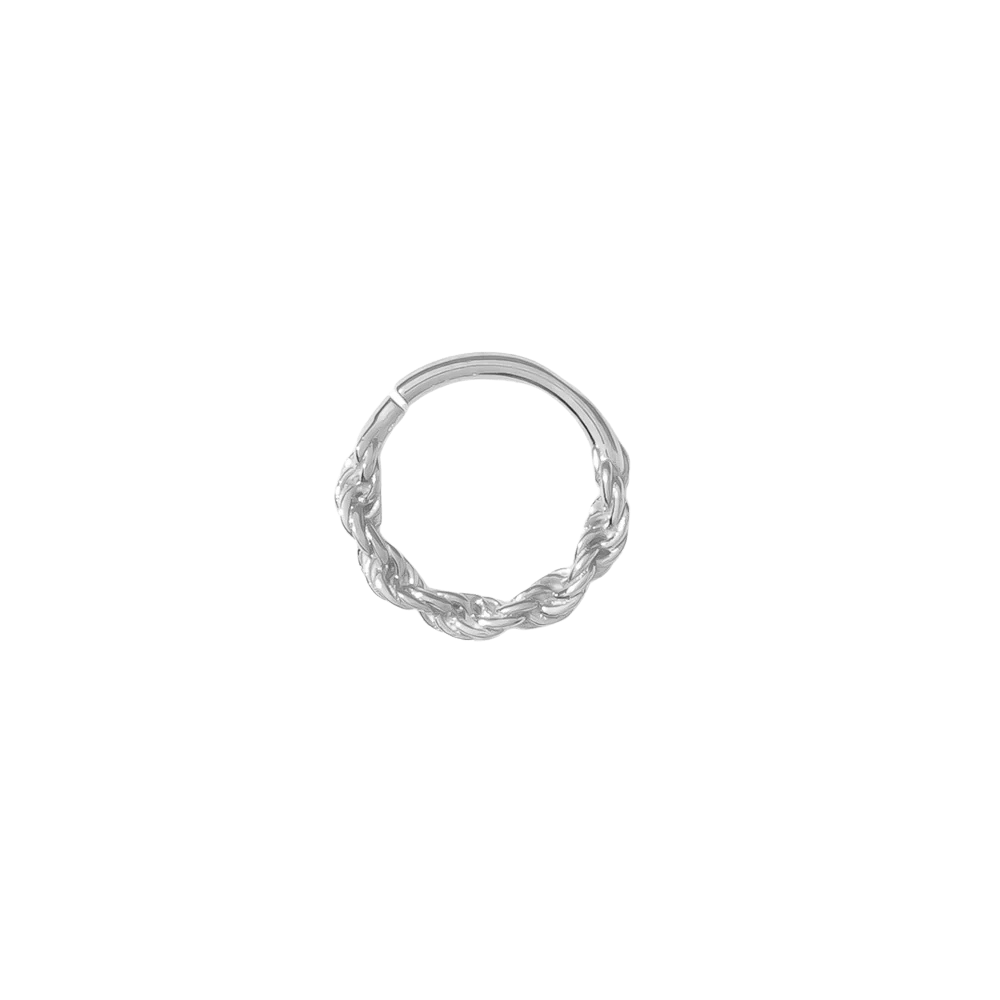 Rope Chain Continuous Ring – 14K Gold Seamless Hoop - piercing - zone.com