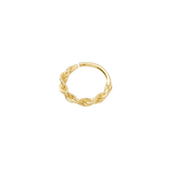 Rope Chain Continuous Ring – 14K Gold Seamless Hoop - piercing - zone.com
