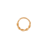 Rope Chain Continuous Ring – 14K Gold Seamless Hoop - piercing - zone.com