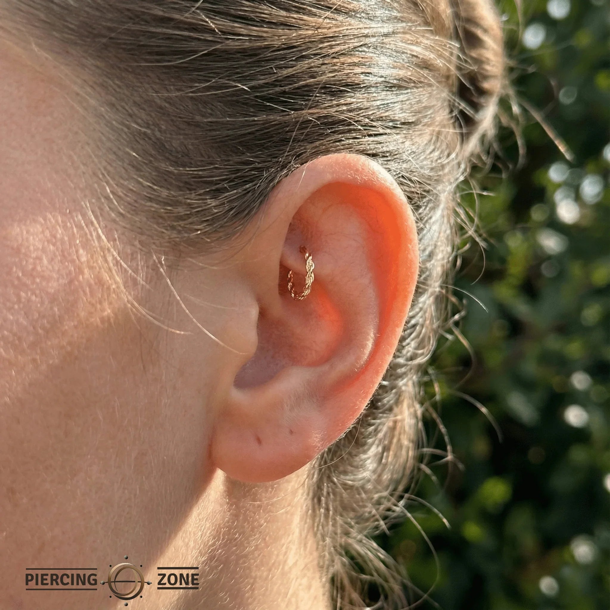 Rope Chain – Twisted Seamless Ring – 14K Gold Continuous Hoop - piercing - zone.com