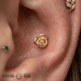 Rose Bloom – 14K Gold Rose Blossom Threadless End - piercing - zone.com