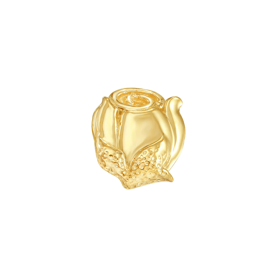 RoseBud – 14K/18K Gold Sculpted Floral Threadless End - piercing - zone.com