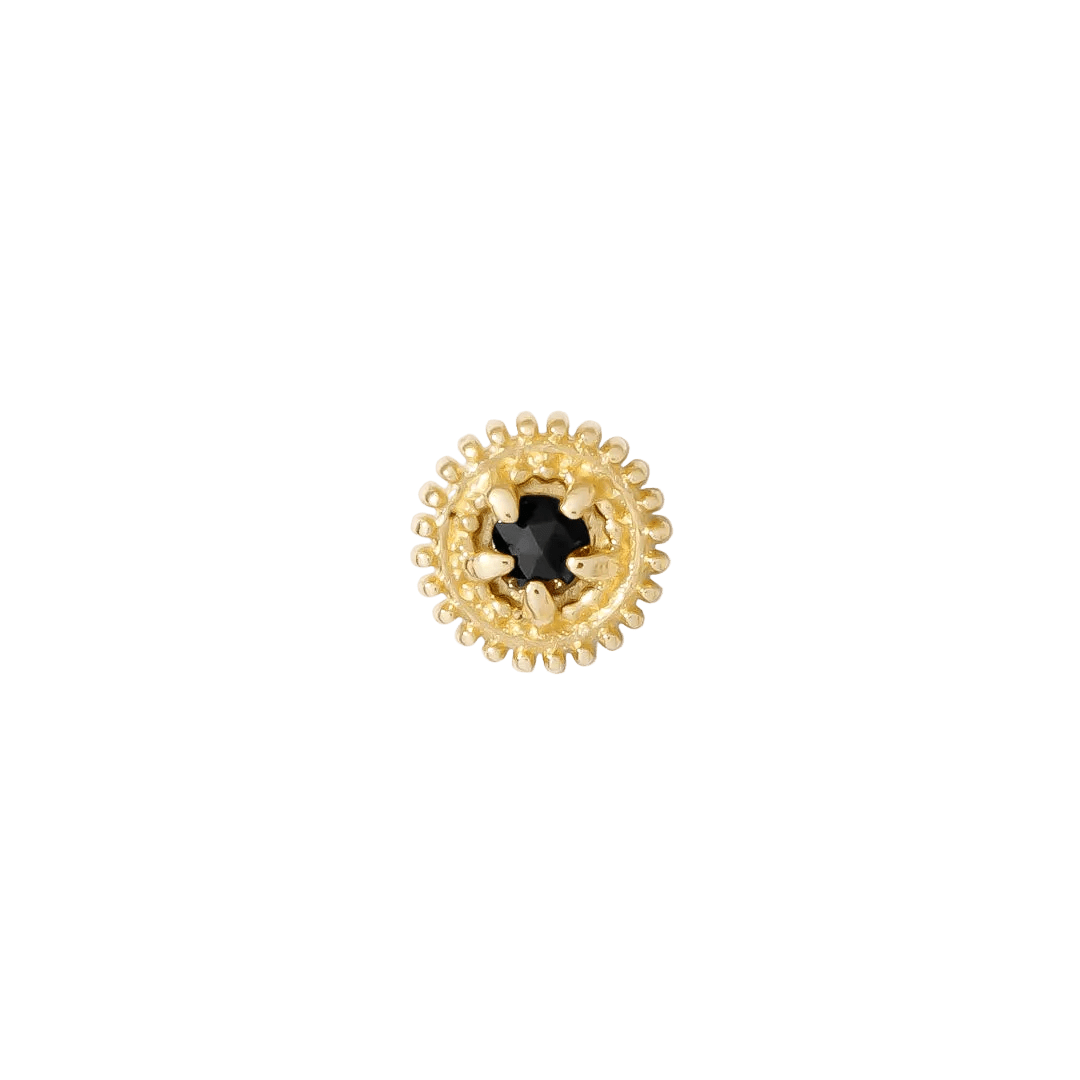 Rosebud Pin - 14K Gold Gem Threadless End - piercing - zone.com