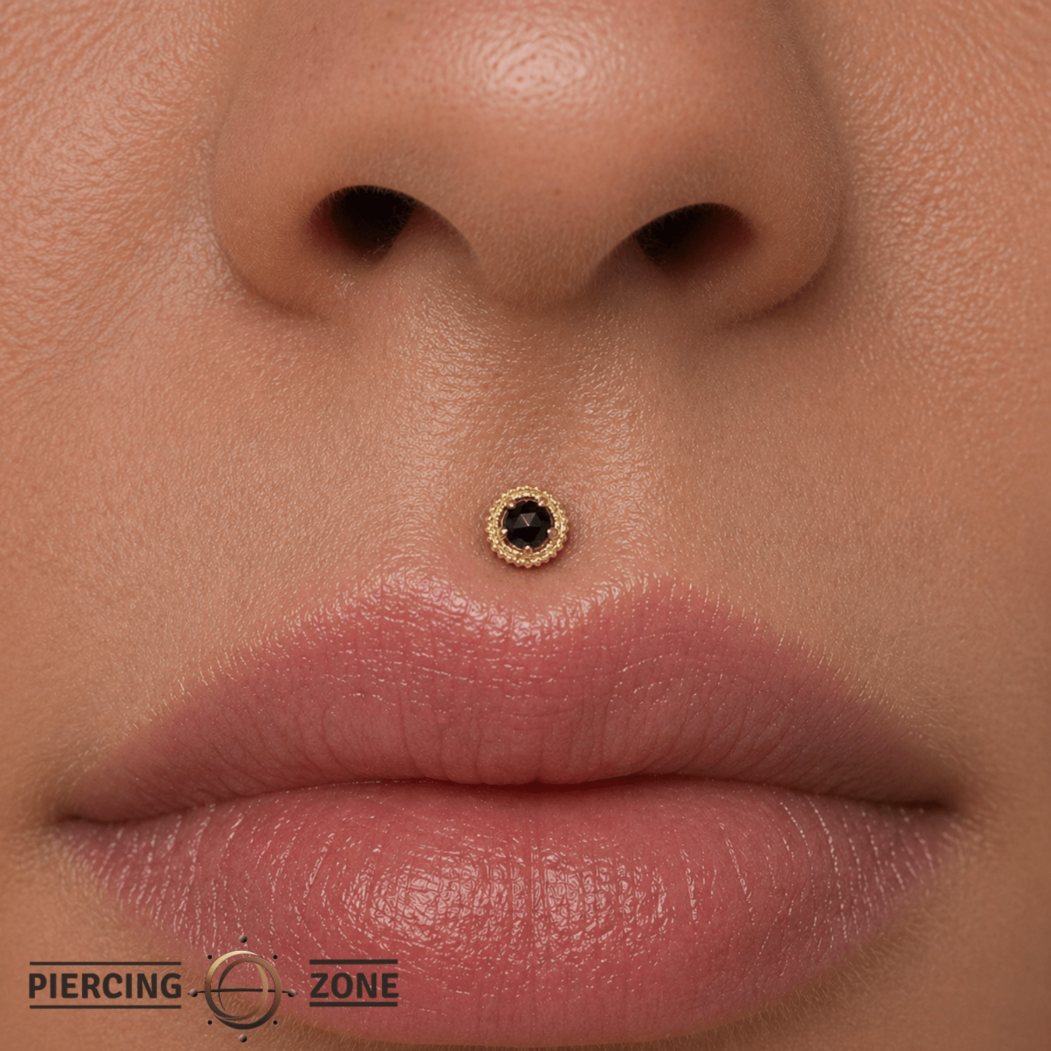 Rosebud Pin - 14K Gold Gem Threadless End - piercing - zone.com