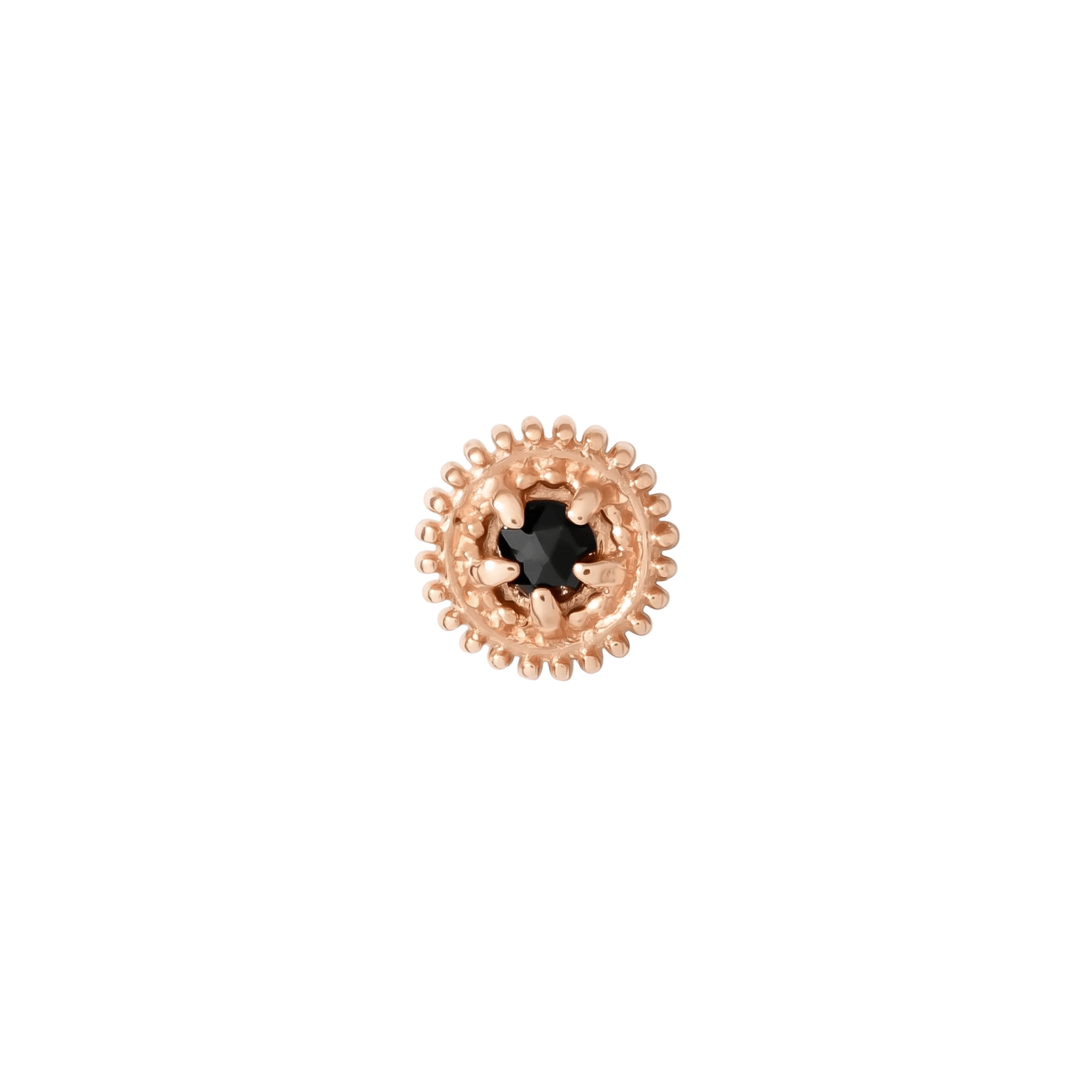 Rosebud Pin - 14K Gold Gem Threadless End - piercing - zone.com