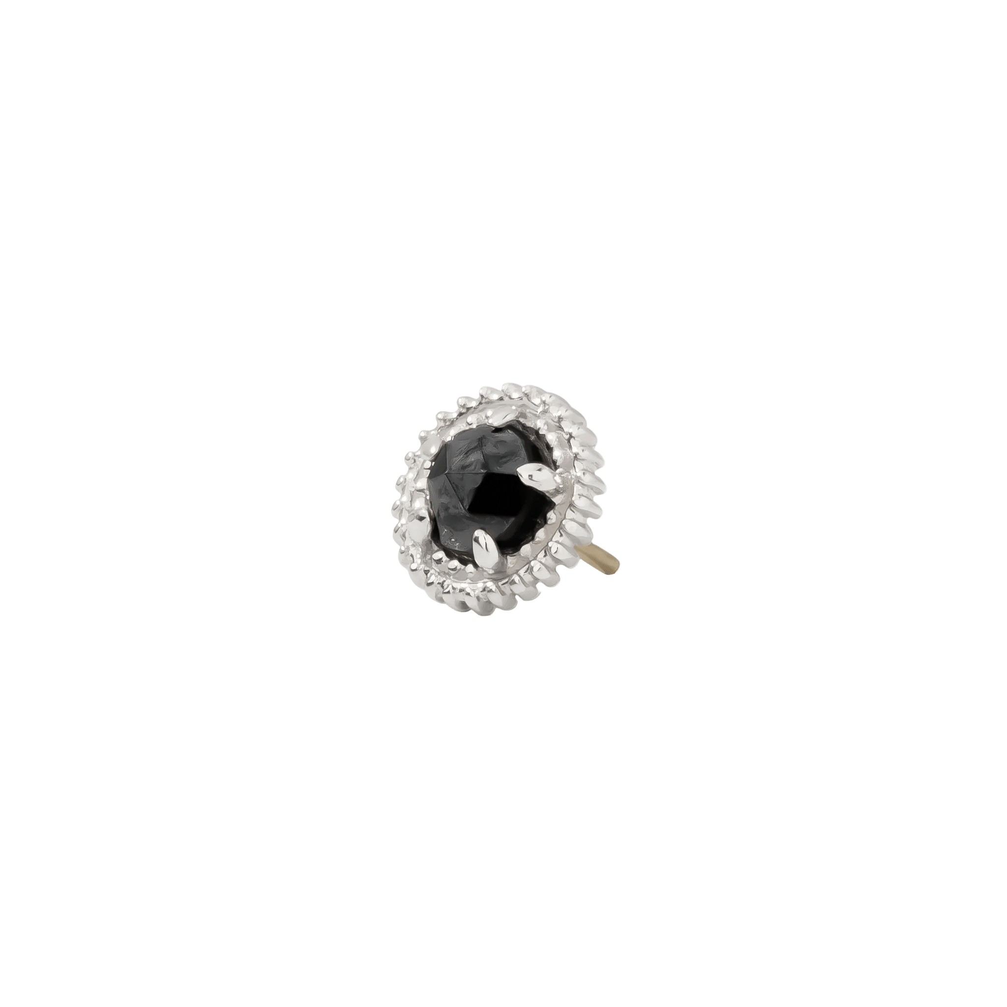 Rosebud Pin - 14K Gold Gem Threadless End - piercing - zone.com