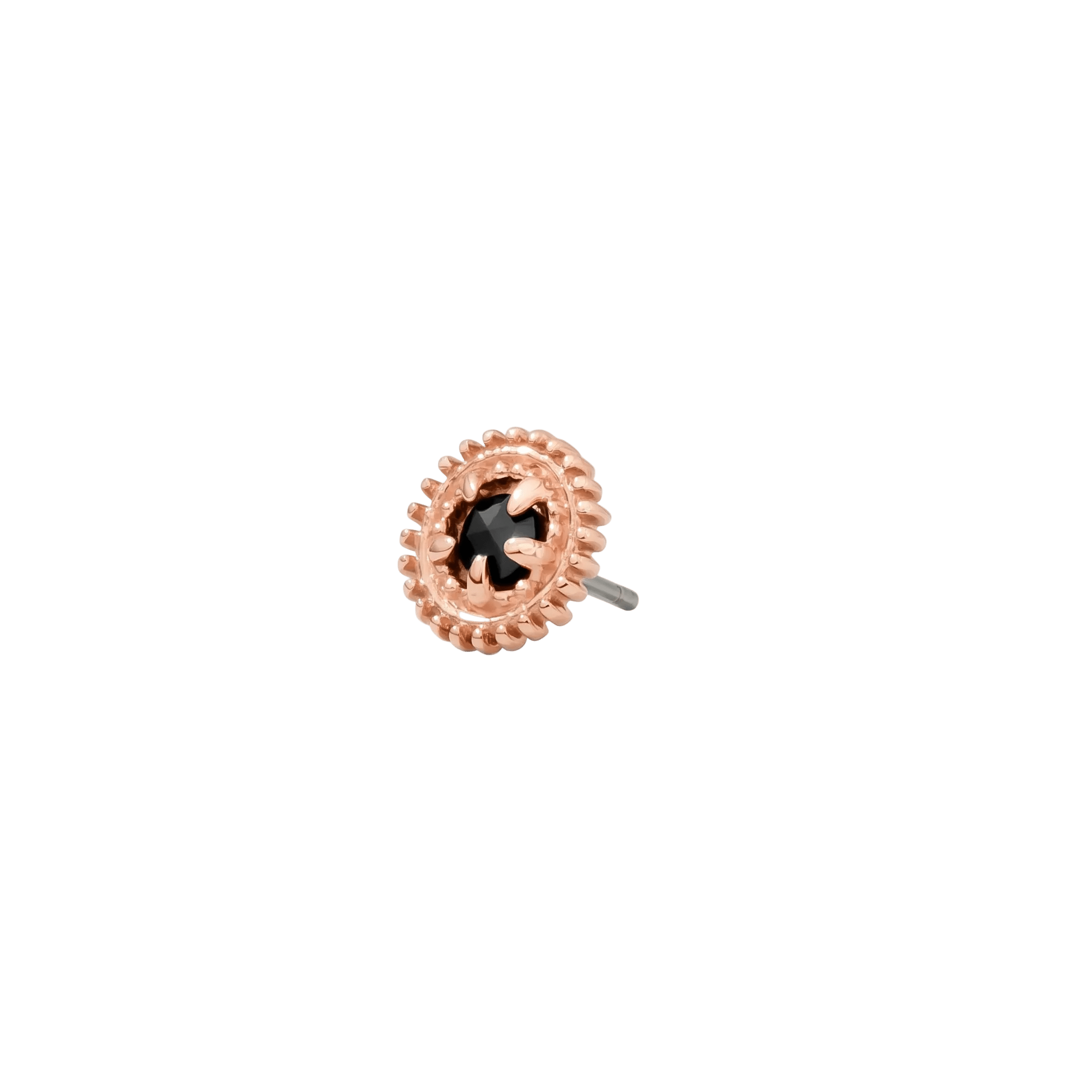 Rosebud Pin - 14K Gold Gem Threadless End - piercing - zone.com