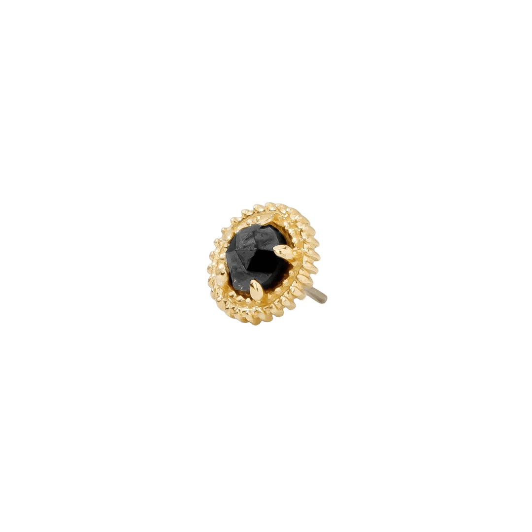 Rosebud Pin - 14K Gold Gem Threadless End - piercing - zone.com
