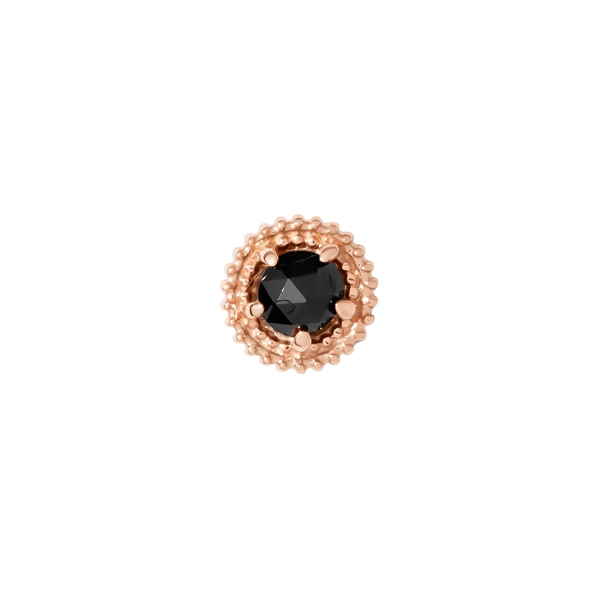 Rosebud Pin - 14K Gold Gem Threadless End - piercing - zone.com