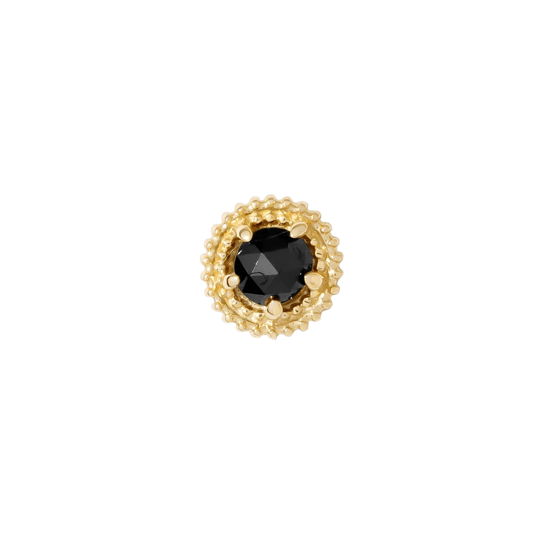 Rosebud Pin - 14K Gold Gem Threadless End - piercing - zone.com