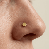 Round Disc Diamond - cut – 14K Gold Threadless/Threaded End - piercing - zone.com