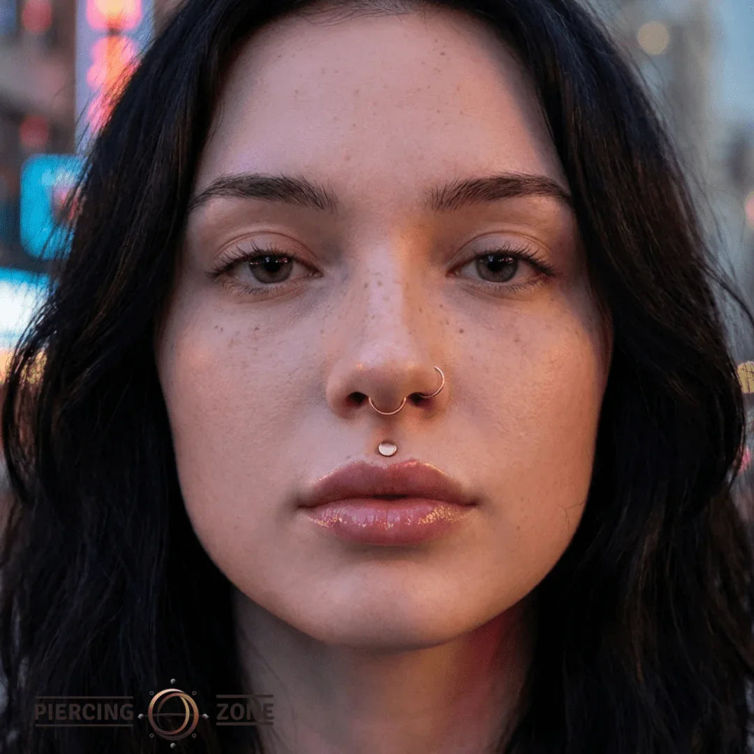 Round Disc – Flat Polished End – 14K Gold Threadless & Threaded - piercing - zone.com