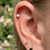 Round Disc – Flat Polished End – 14K Gold Threadless & Threaded - piercing - zone.com