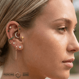 Round Disc – Flat Polished End – 14K Gold Threadless & Threaded - piercing - zone.com