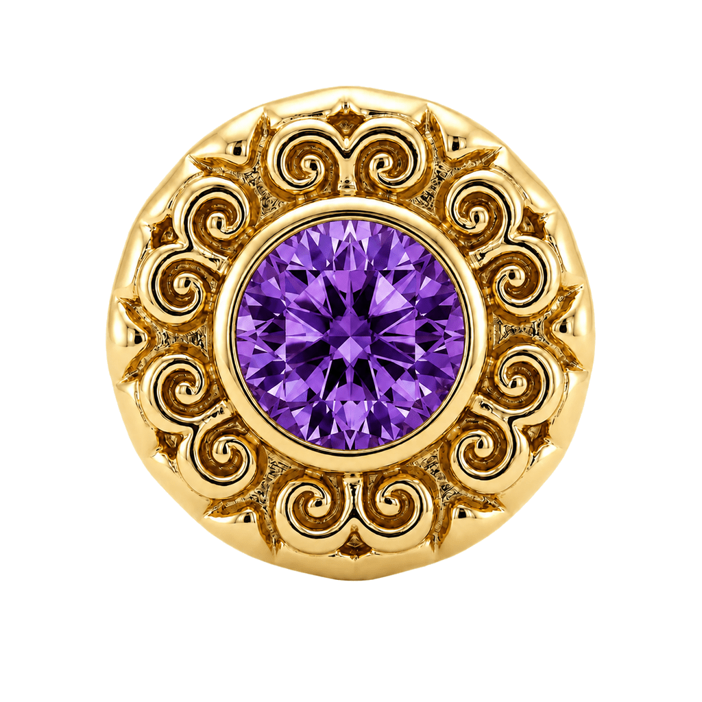Round Elegance - 14K Gold Threadless/Threaded - piercing-zone.com