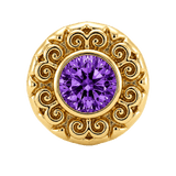 Round Elegance - 14K Gold Threadless/Threaded - piercing-zone.com