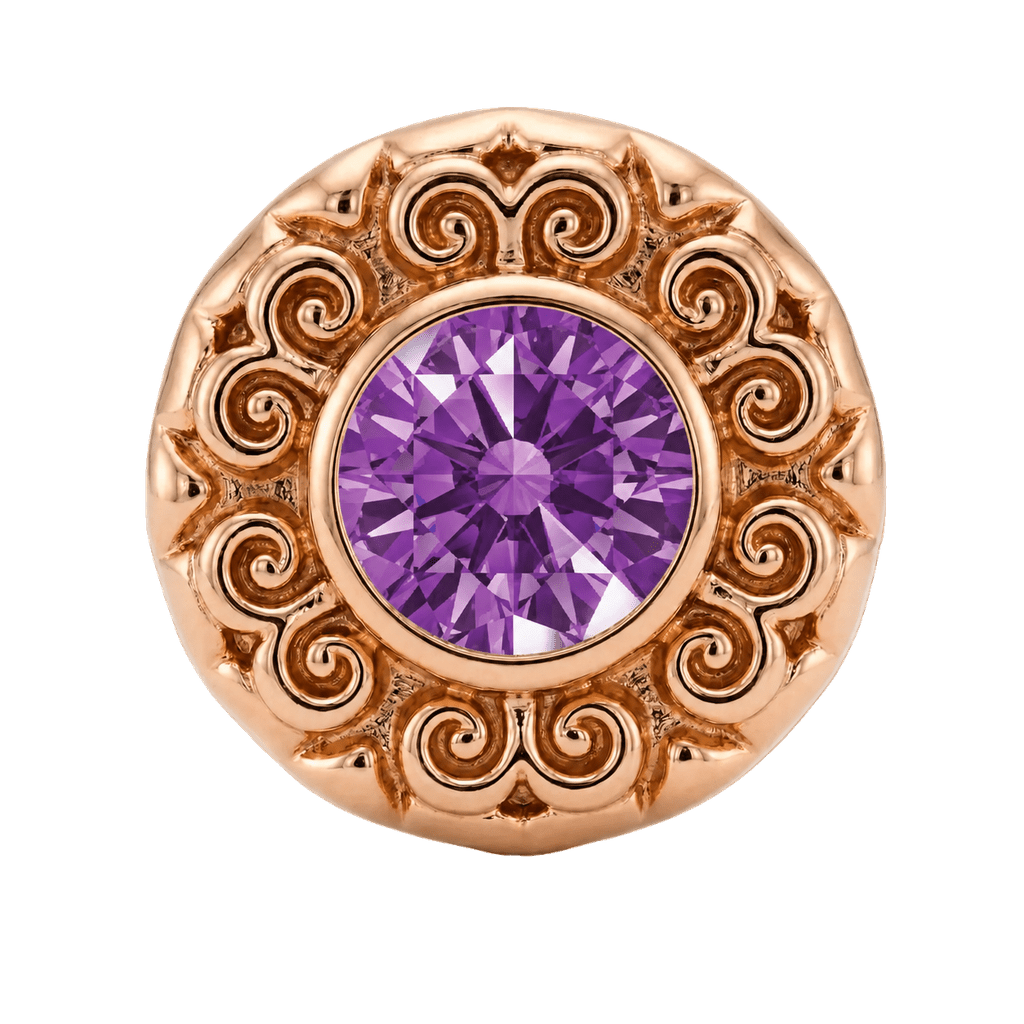 Round Elegance - 14K Gold Threadless/Threaded - piercing-zone.com