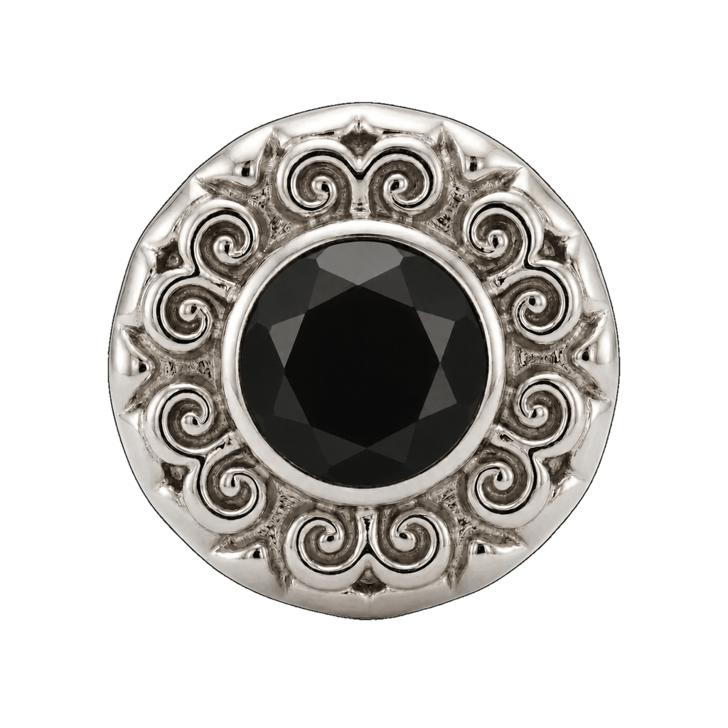 Round Elegance - 14K Gold Threadless/Threaded - piercing-zone.com