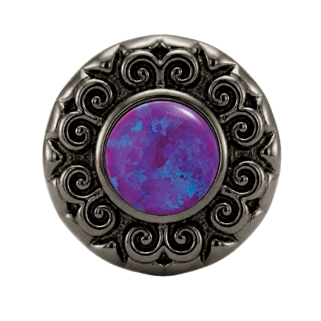 Round Elegance - 14K Gold Threadless/Threaded - piercing-zone.com