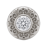 Round Elegance - 14K Gold Threadless/Threaded - piercing-zone.com