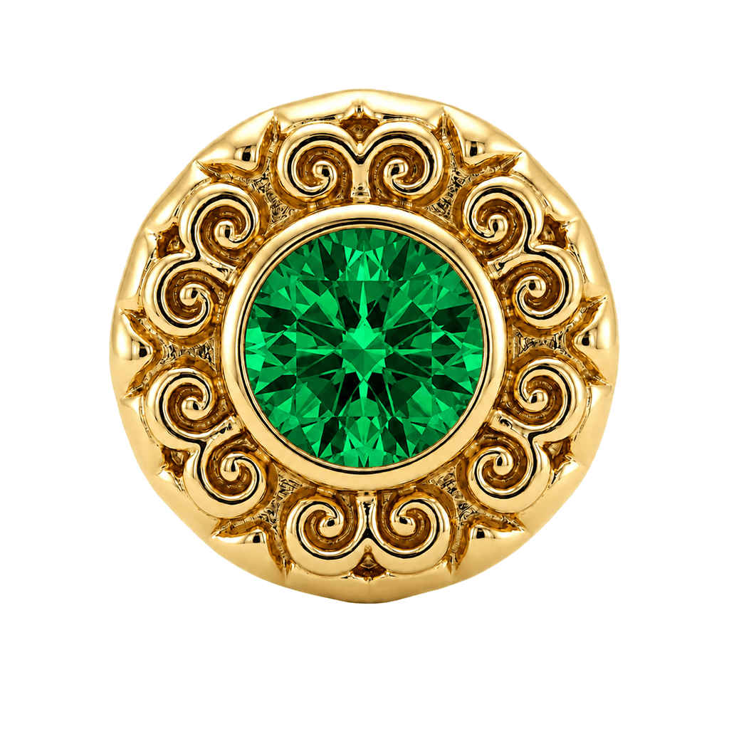 Round Elegance - 14K Gold Threadless/Threaded - piercing-zone.com